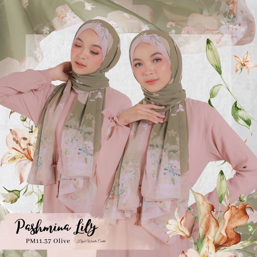 Lily - Pashmina Premium Ceruti - Olive - PM11.37