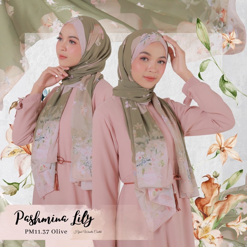 Lily - Pashmina Premium Ceruti - Olive - PM11.37