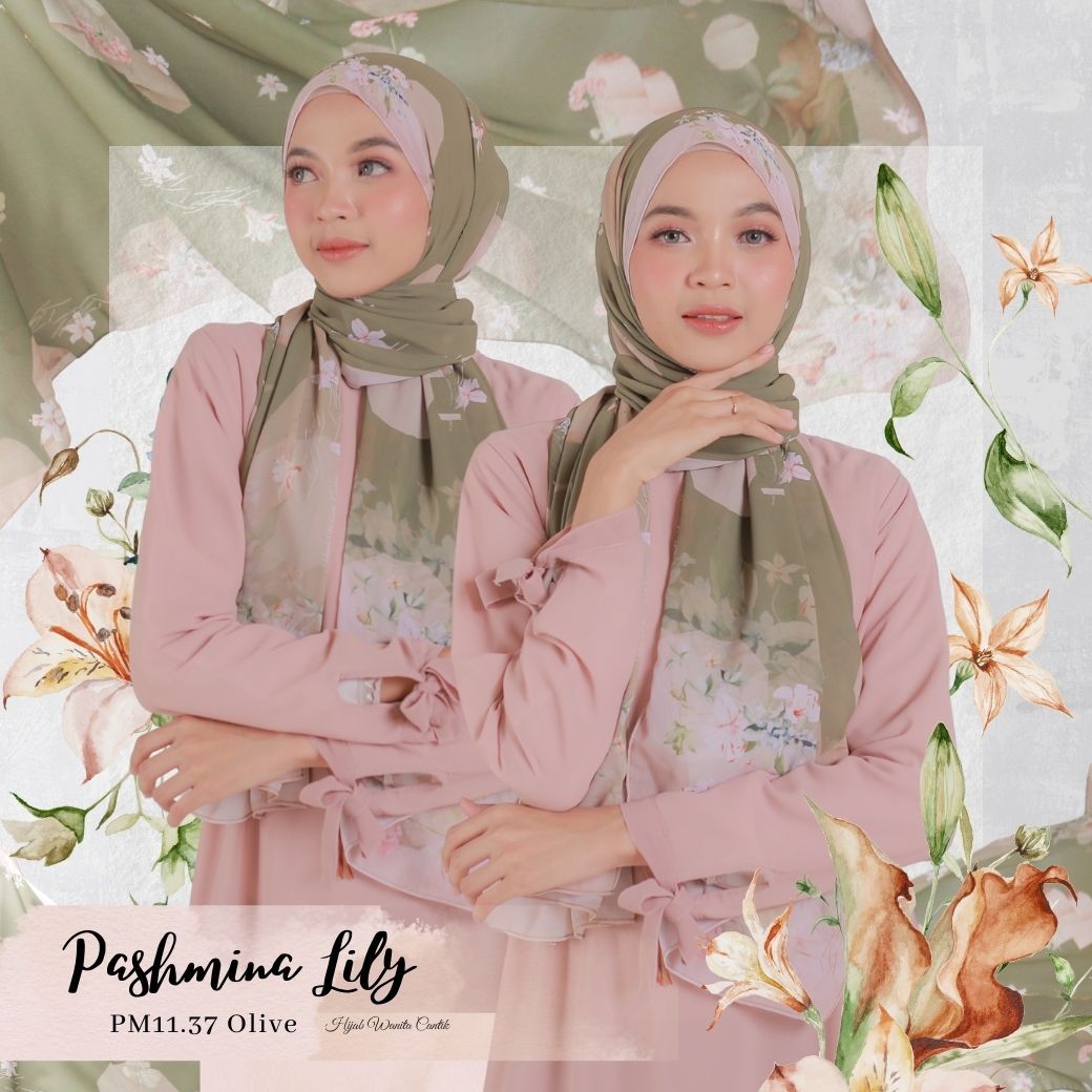 Lily - Pashmina Premium Ceruti - Olive - PM11.37