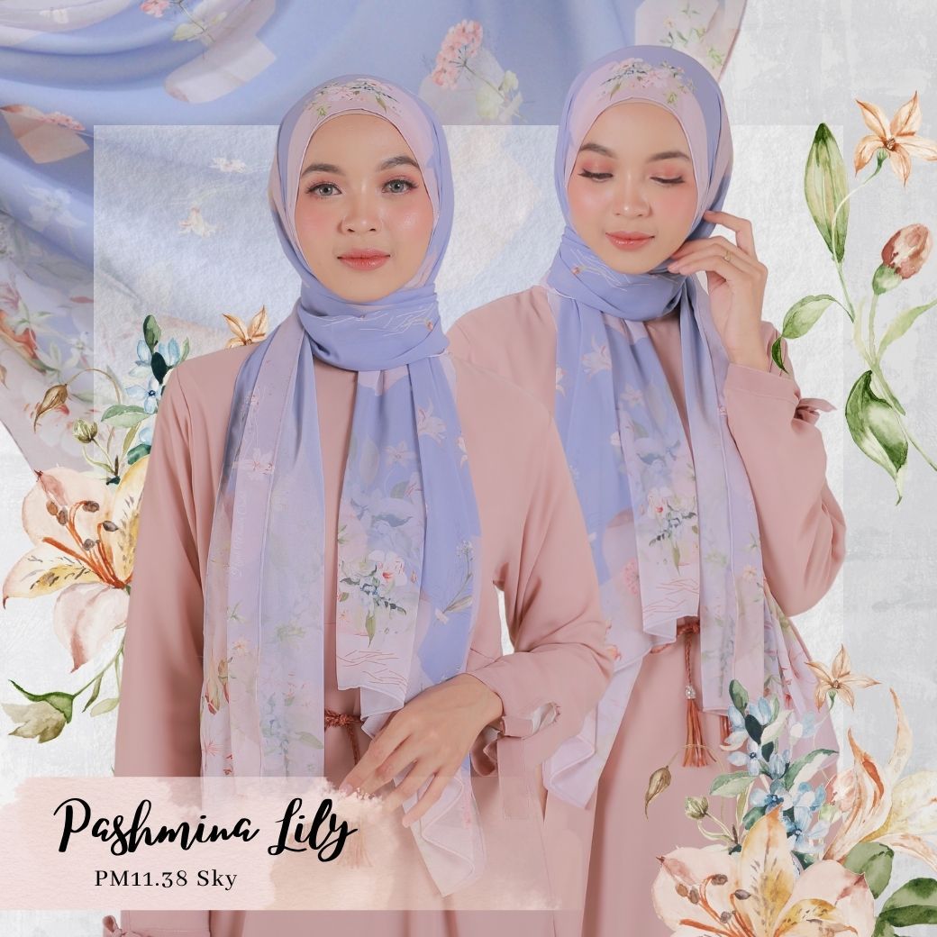 Lily - Pashmina Premium Ceruti - Sky - PM11.38