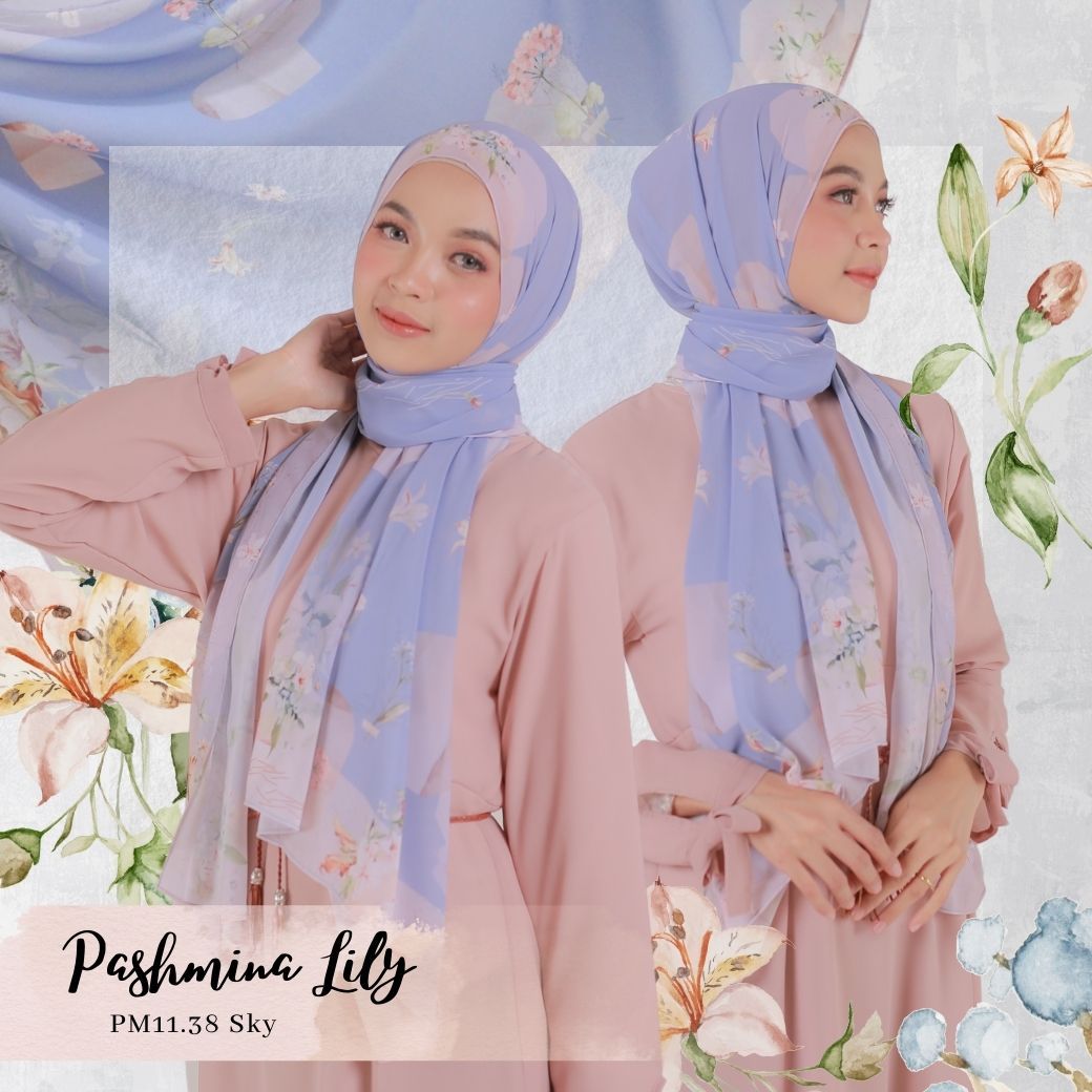 Lily - Pashmina Premium Ceruti - Sky - PM11.38