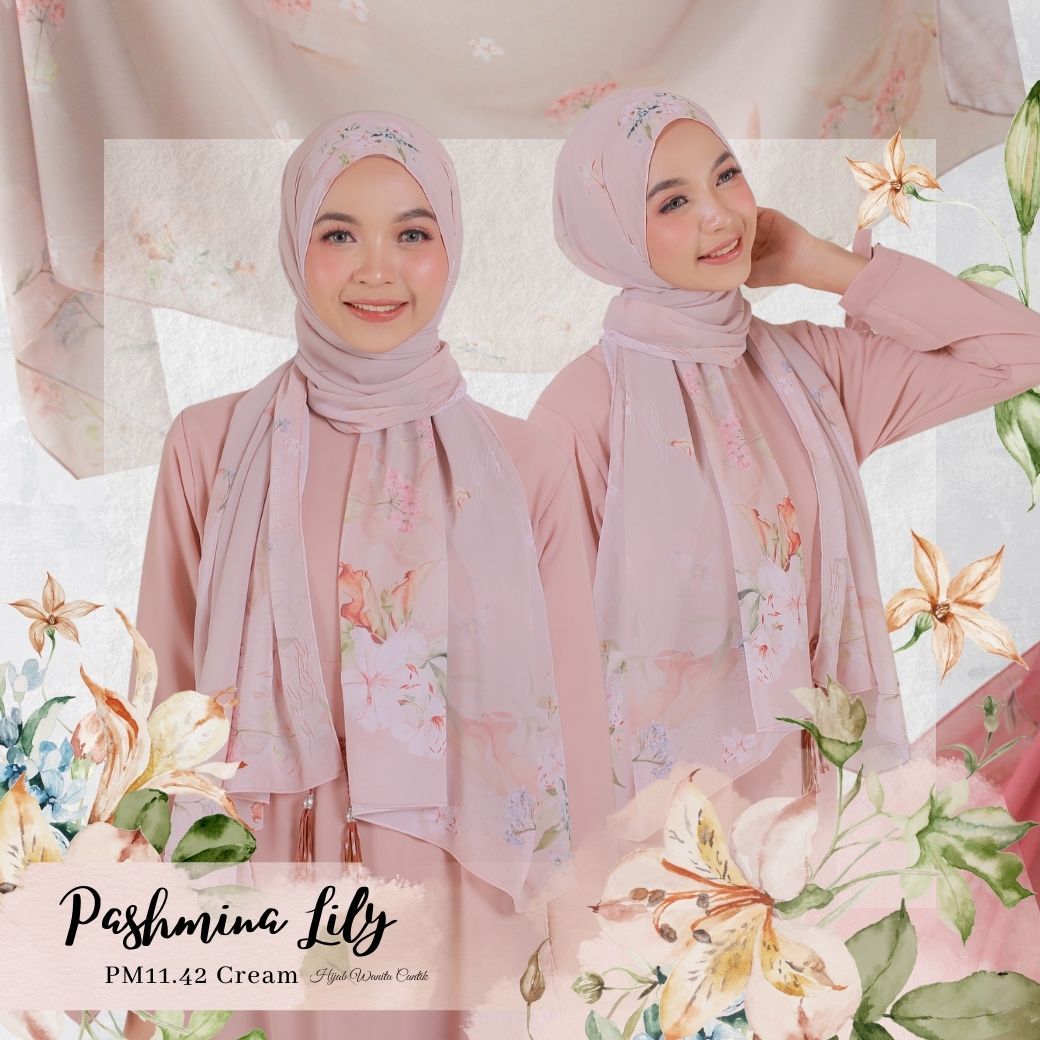 Lily - Pashmina Premium Ceruti - Cream - PM11.42