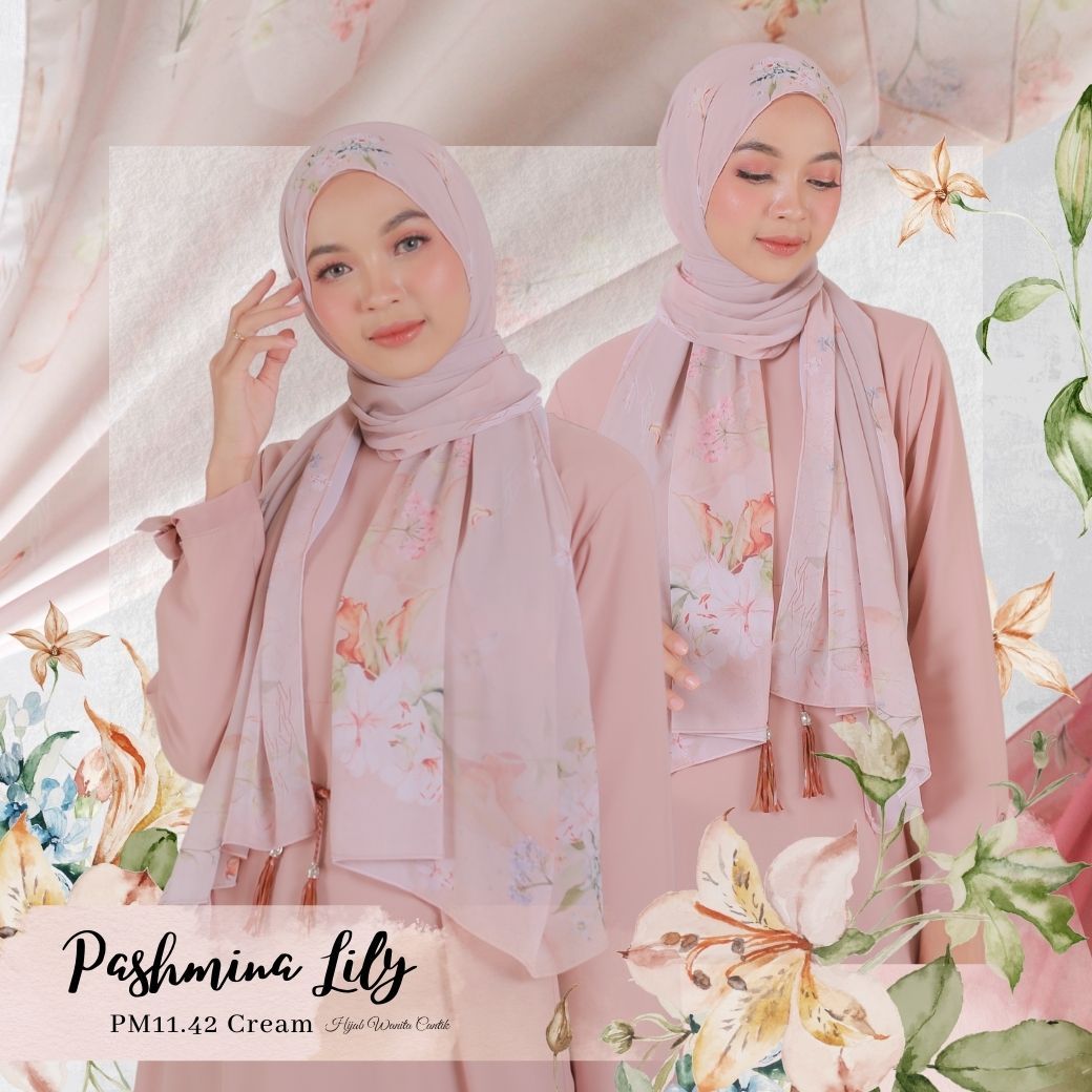 Lily - Pashmina Premium Ceruti - Cream - PM11.42