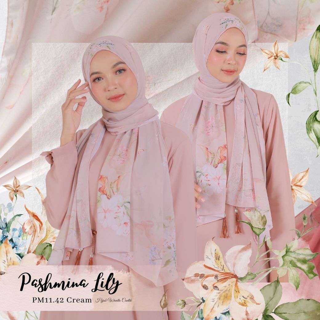 Lily - Pashmina Premium Ceruti - Cream - PM11.42