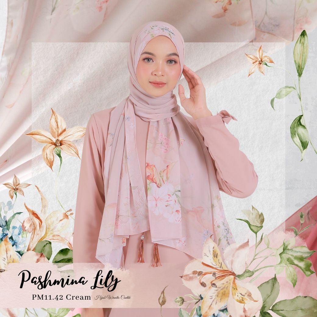 Lily - Pashmina Premium Ceruti - Cream - PM11.42