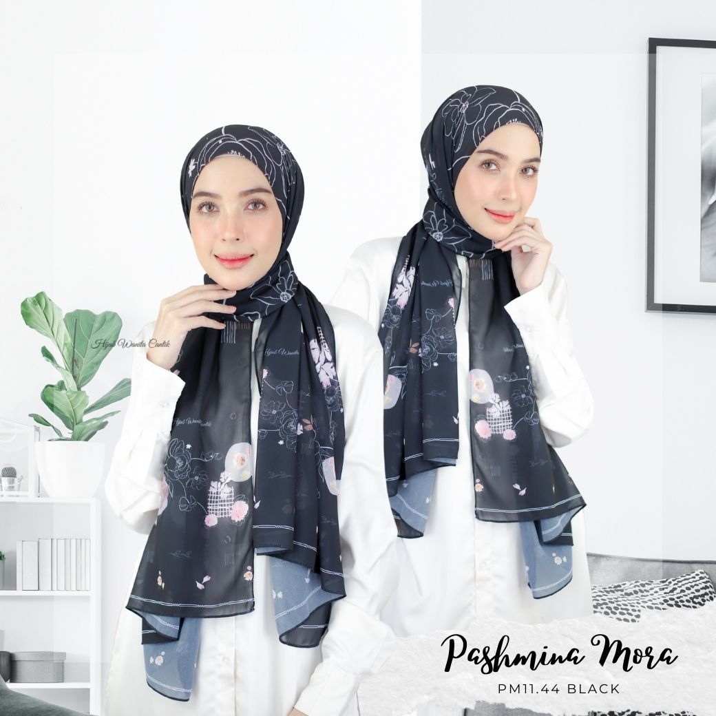 Mora - Pashmina Premium Ceruti - Black - PM11.44