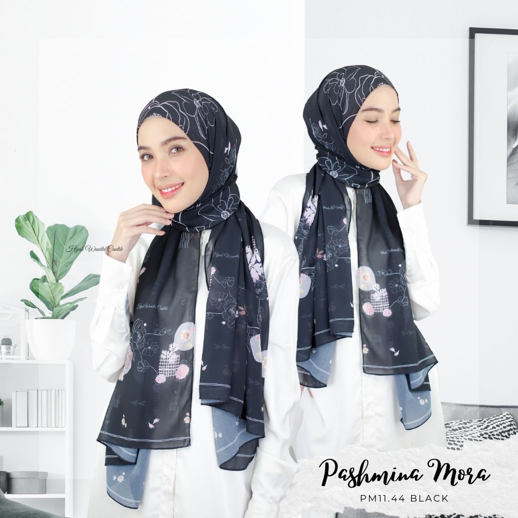 Mora - Pashmina Premium Ceruti - Black - PM11.44