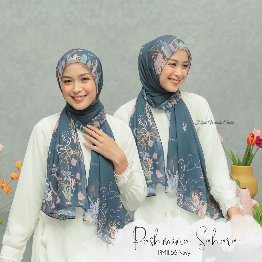 Sahara - Pashmina Premium Voal - Navy - PM11.56