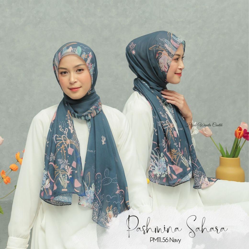 Sahara - Pashmina Premium Voal - Navy - PM11.56