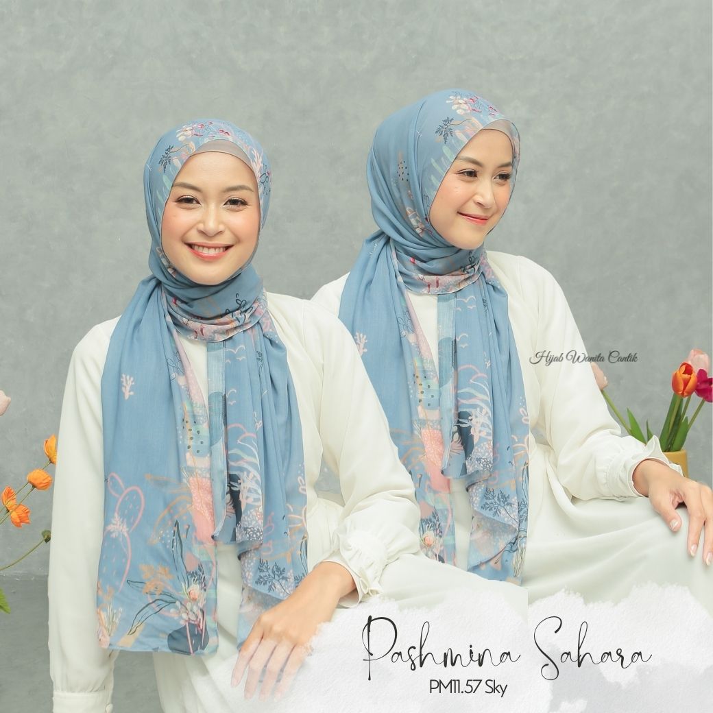 Sahara - Pashmina Premium Voal - Sky - PM11.57