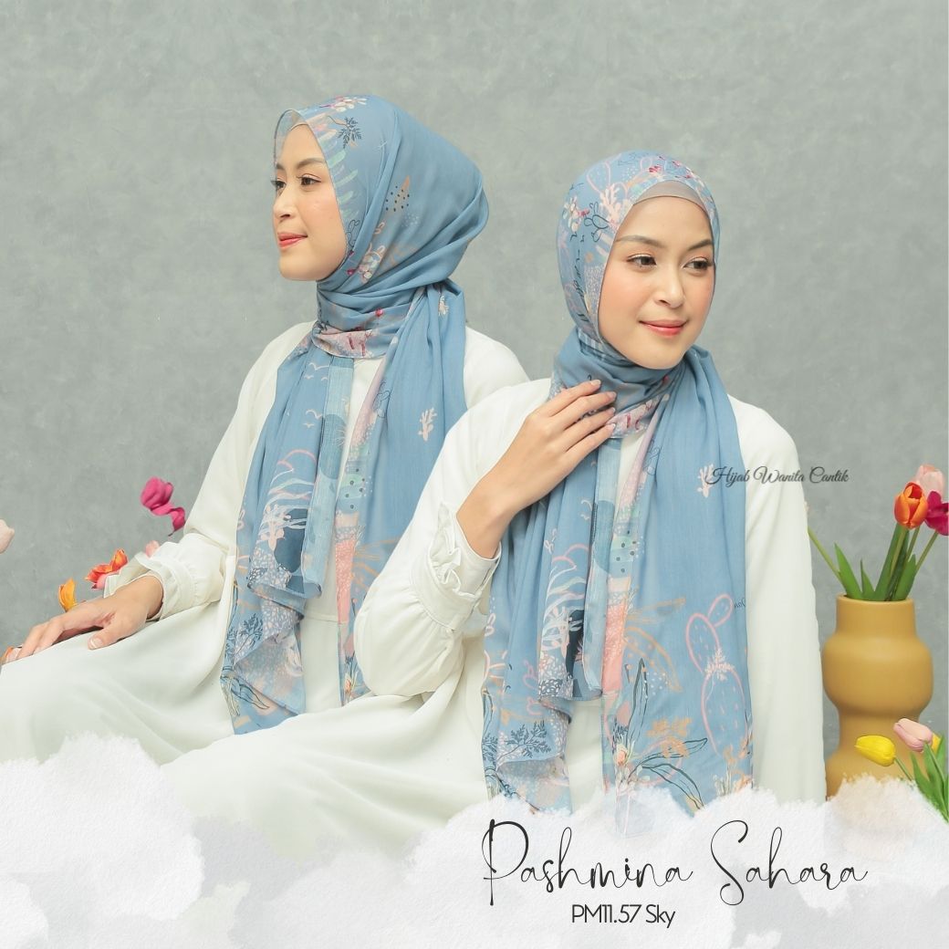 Sahara - Pashmina Premium Voal - Sky - PM11.57