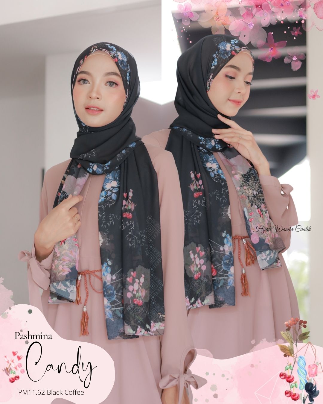 Candy - Pashmina Premium Ceruti -  Black Coffee - PM11.62