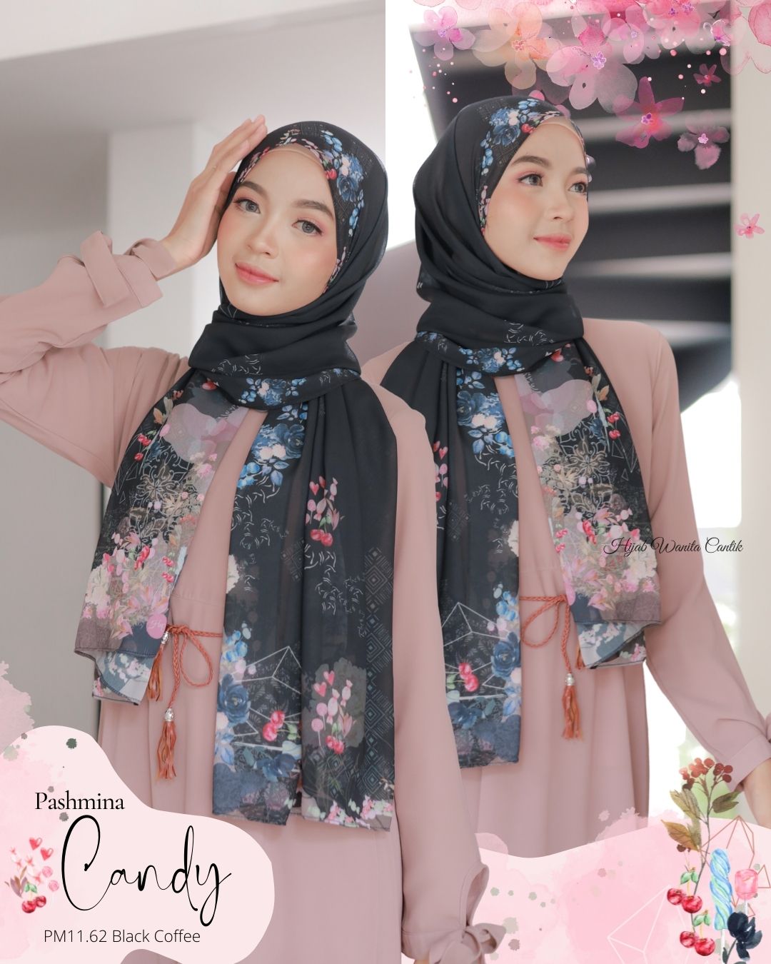 Candy - Pashmina Premium Ceruti -  Black Coffee - PM11.62