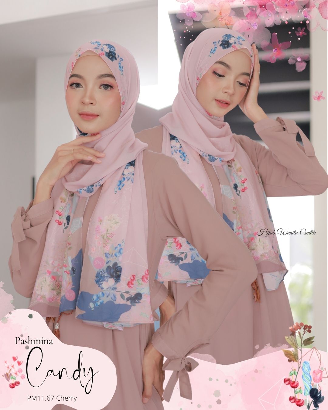 Candy - Pashmina Premium Ceruti -  Cherry - PM11.67