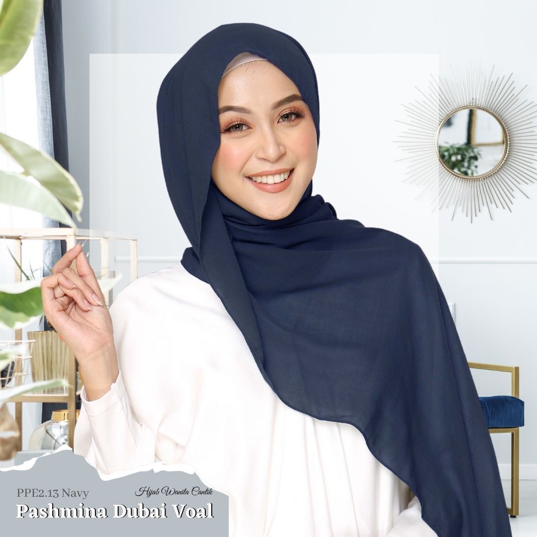 Dubai Voal Pashmina  - PPE2.13 Navy