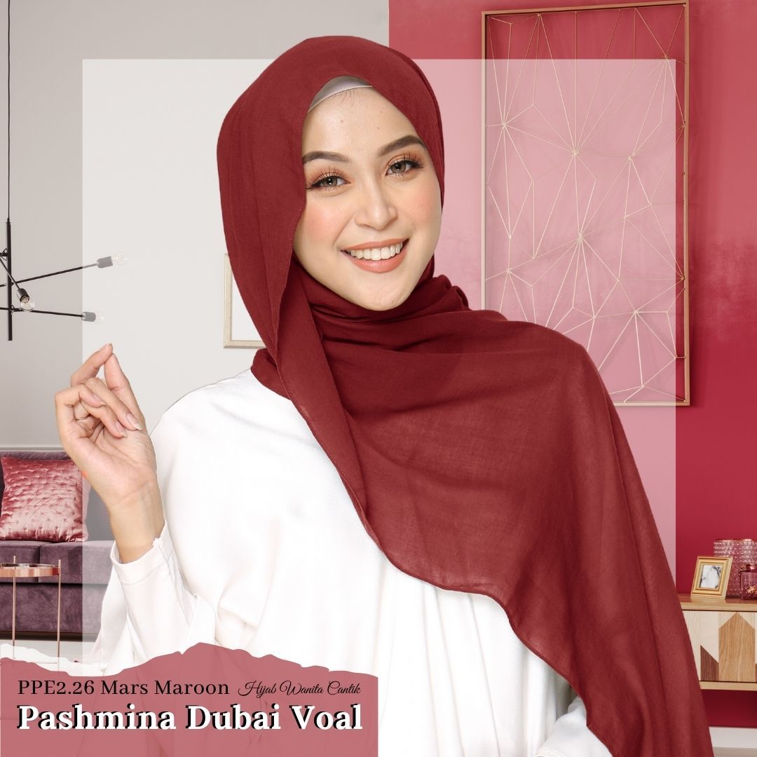 Dubai Voal Pashmina  - PPE2.26 Mars Maroon