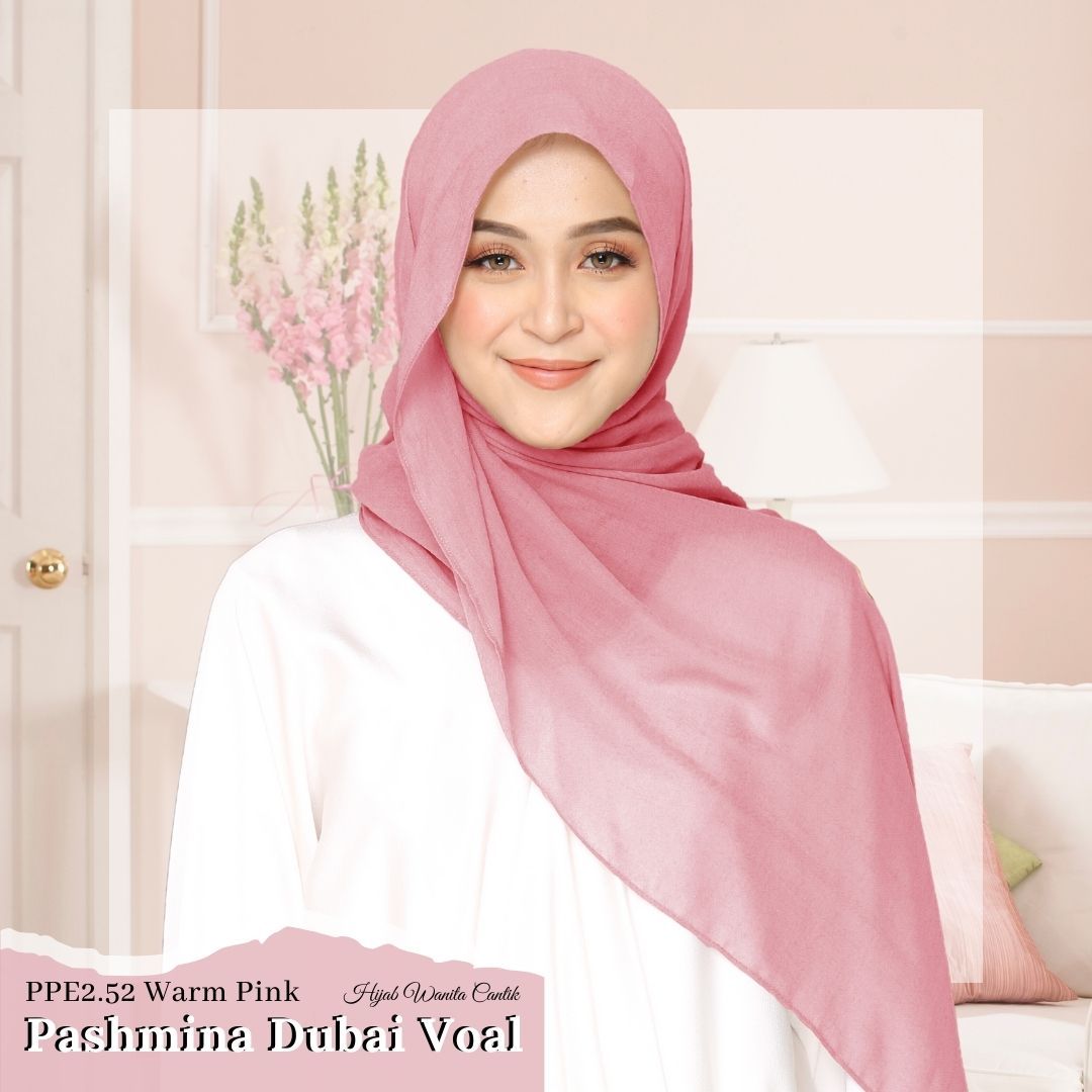 Dubai Voal Pashmina  - PPE2.52 Warm Pink