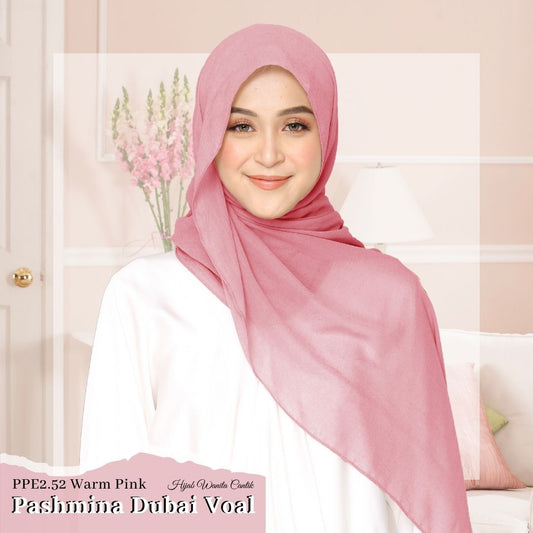 Dubai Voal Pashmina  - PPE2.52 Warm Pink