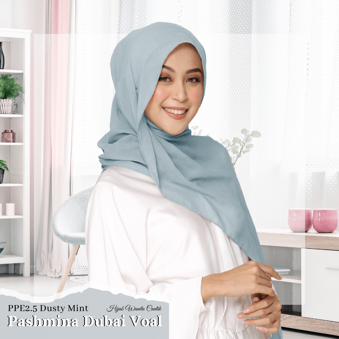 Dubai Voal Pashmina  - PPE2.5 Dusty Mint