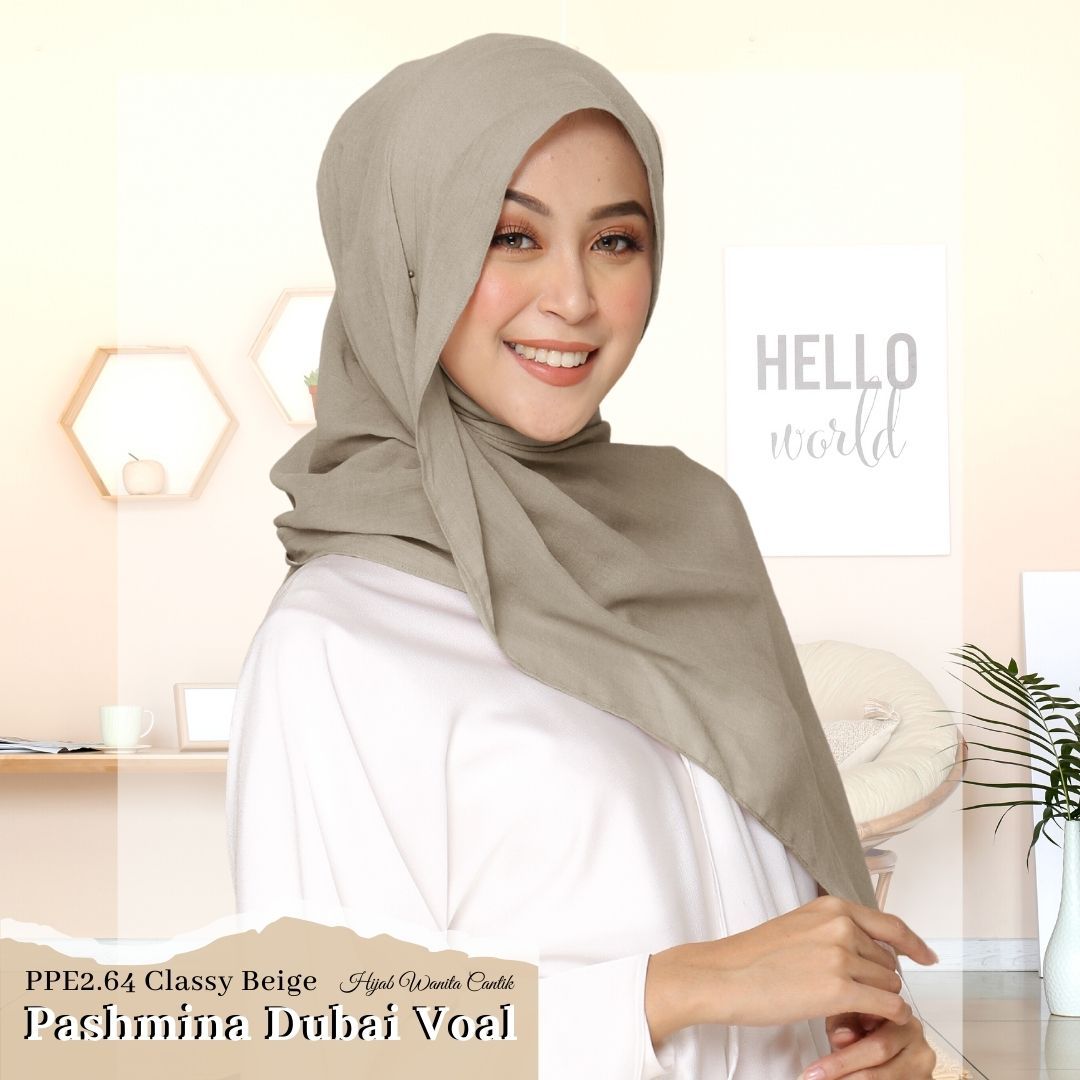 Dubai Voal Pashmina  - PPE2.64 Classy Beige