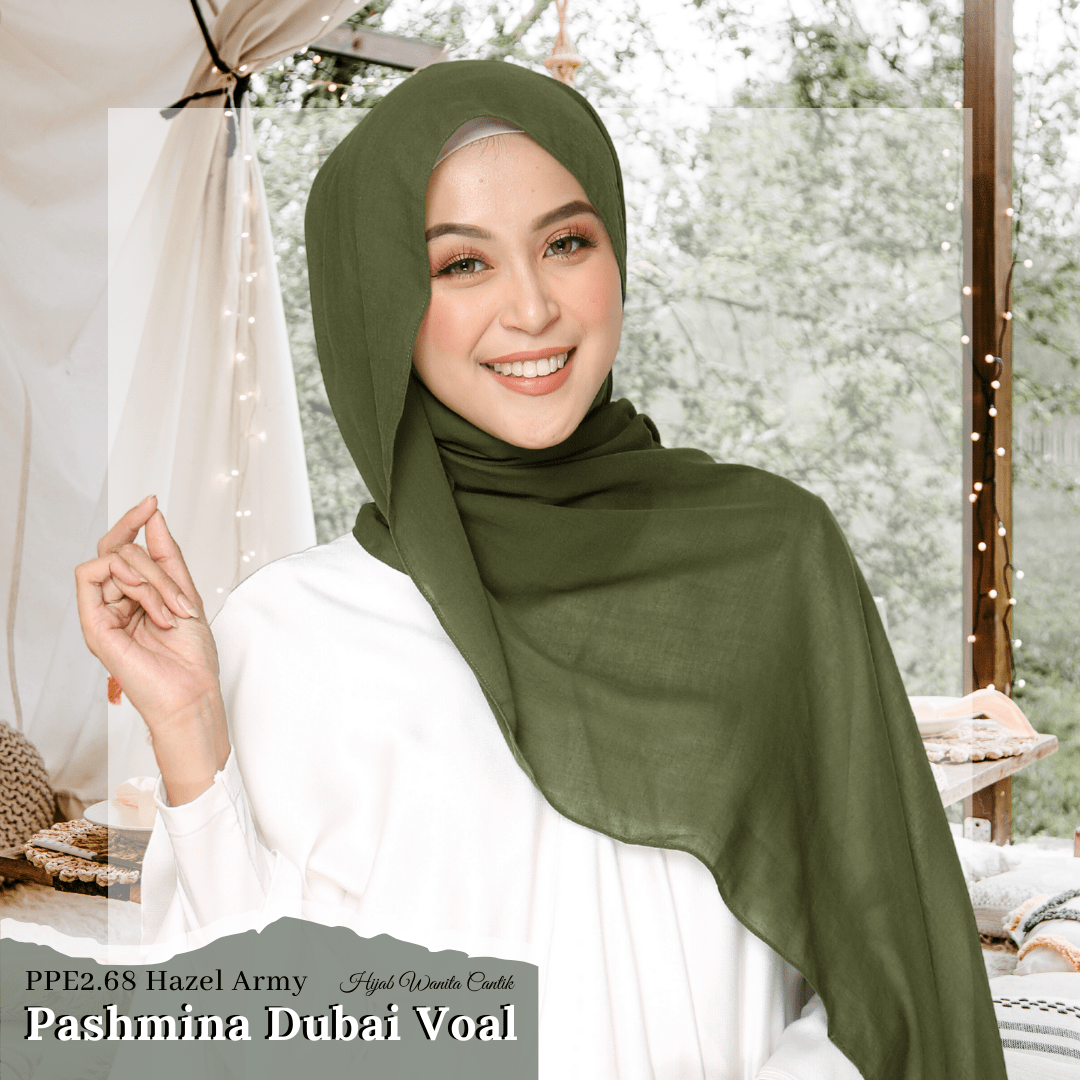 Dubai Voal Pashmina  - PPE2.68 Hazel Army