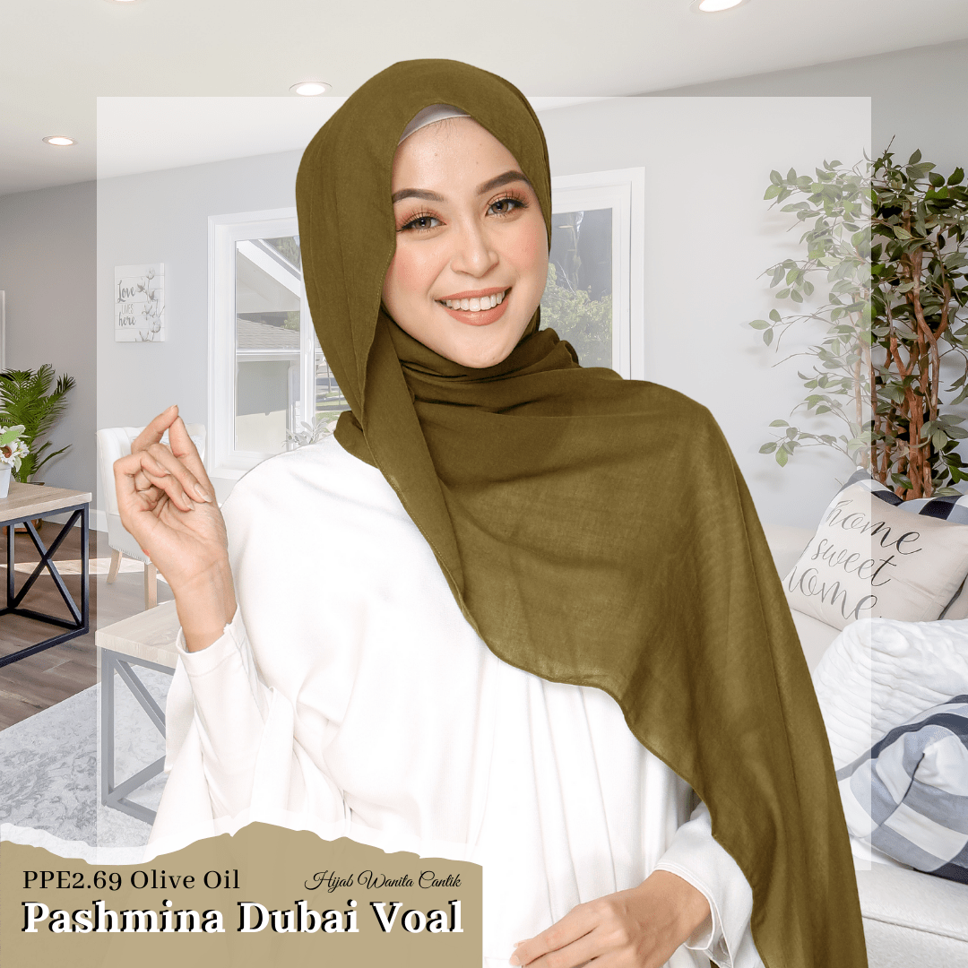 Dubai Voal Pashmina  - PPE2.69 Olive Oil