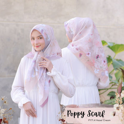 Segiempat Poppy Scarf - PY71.4 Hazel Cream