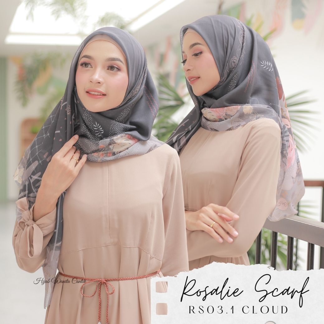 Segiempat Rosalie Scarf - RS03.1 Cloud