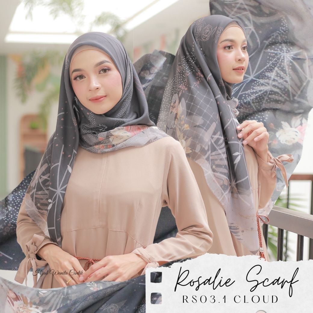 Segiempat Rosalie Scarf - RS03.1 Cloud