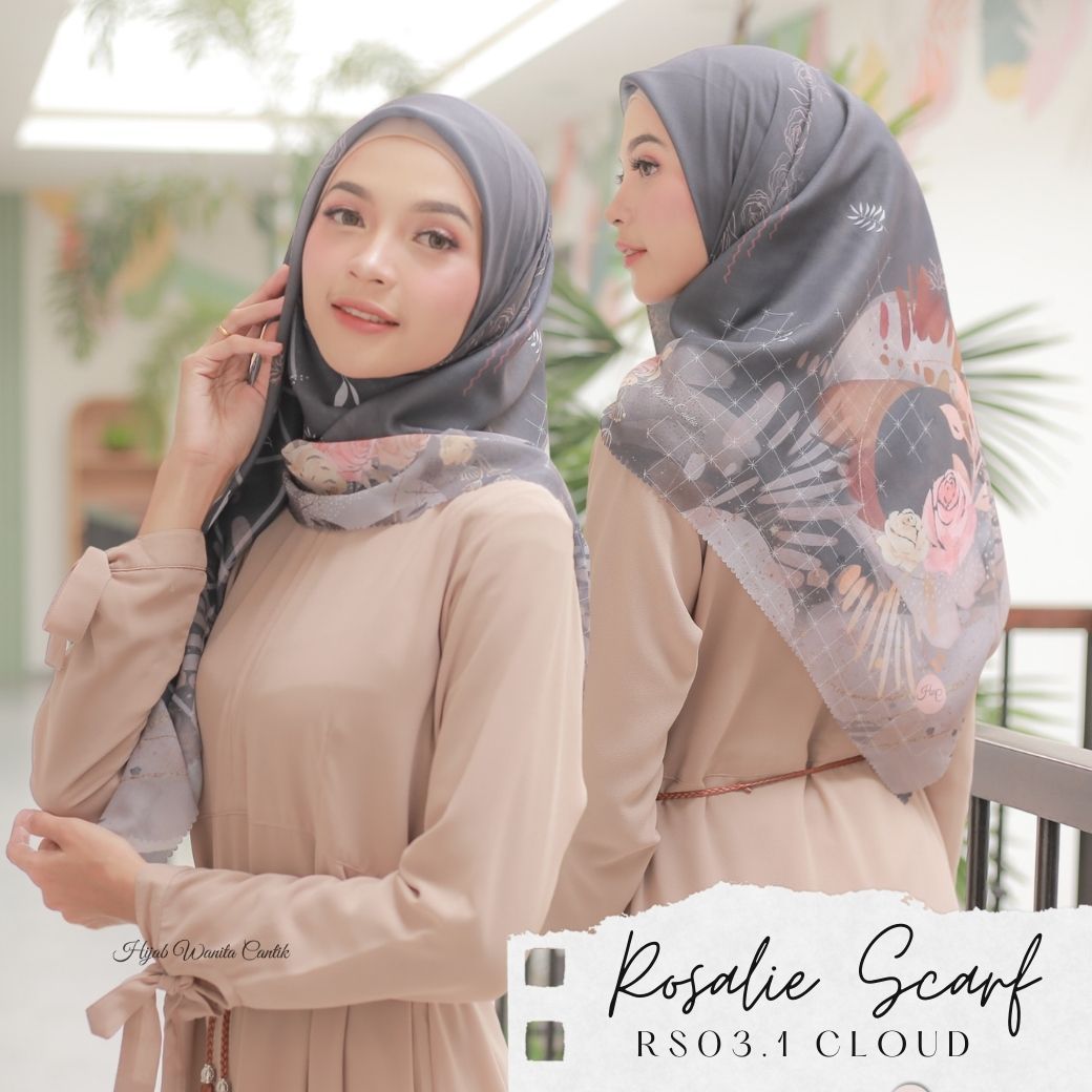 Segiempat Rosalie Scarf - RS03.1 Cloud