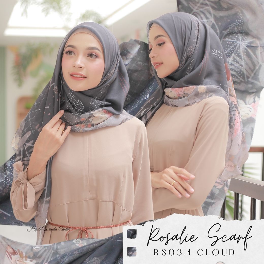 Segiempat Rosalie Scarf - RS03.1 Cloud