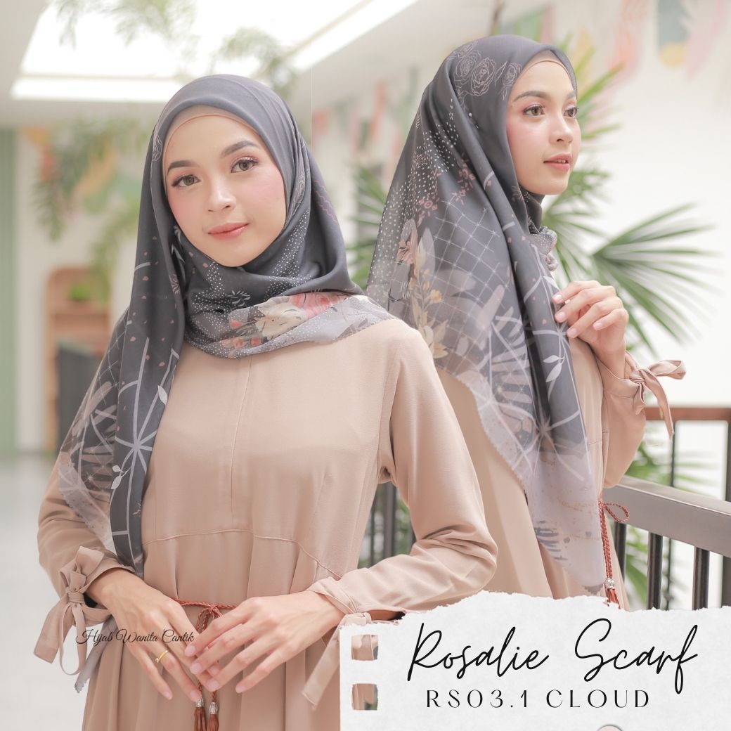 Segiempat Rosalie Scarf - RS03.1 Cloud