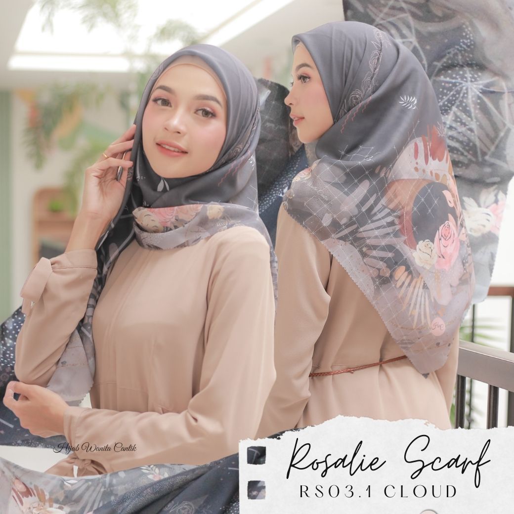 Segiempat Rosalie Scarf - RS03.1 Cloud