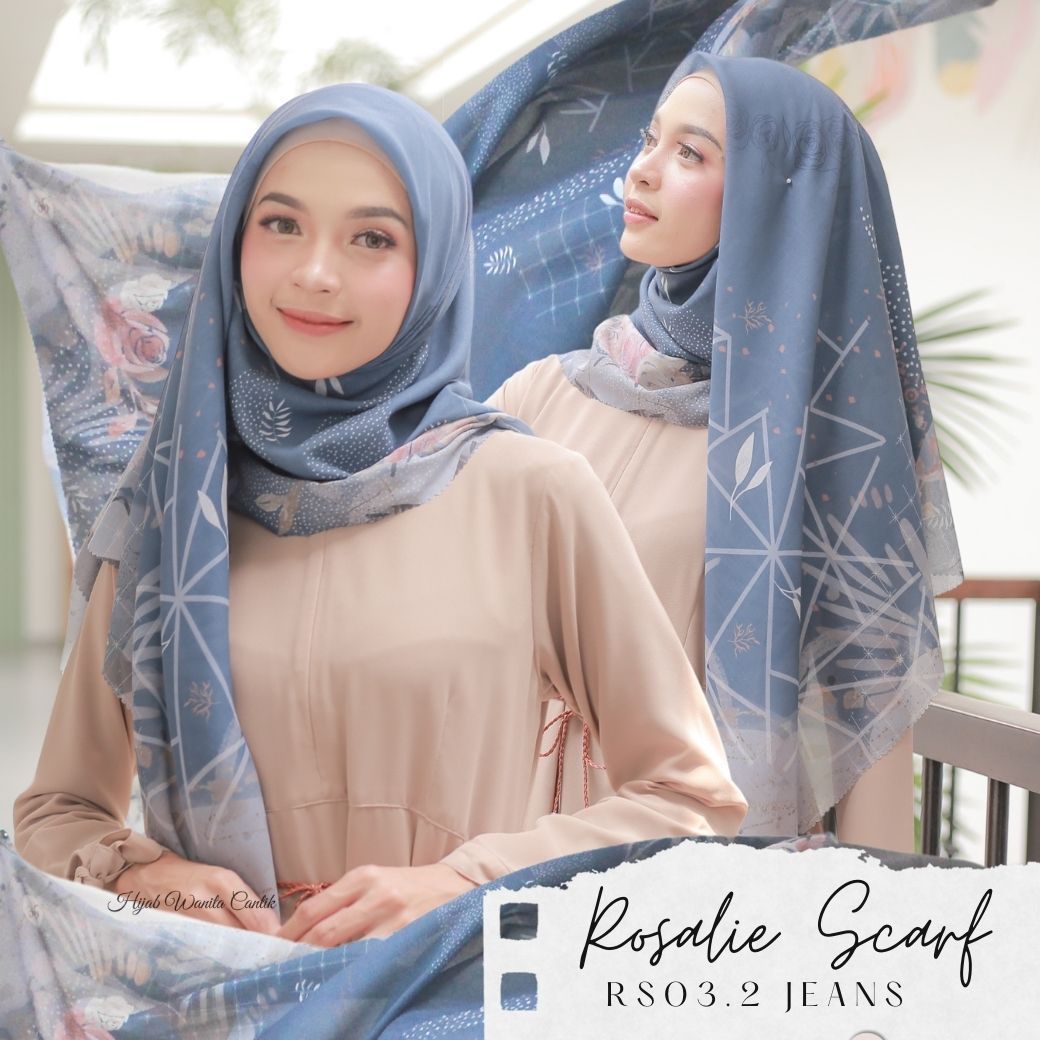 Segiempat Rosalie Scarf - RS03.2 Jeans