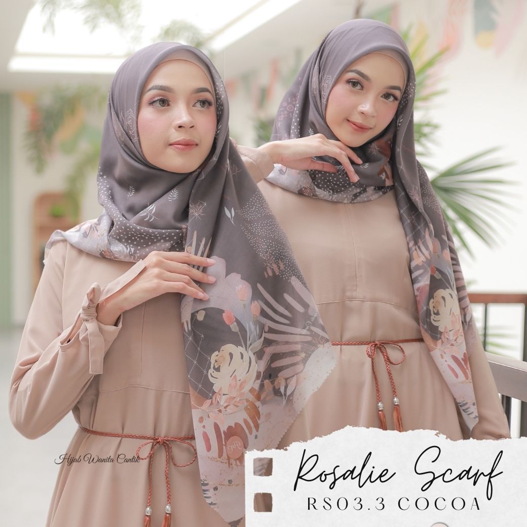 Segiempat Rosalie Scarf - RS03.3 Cocoa