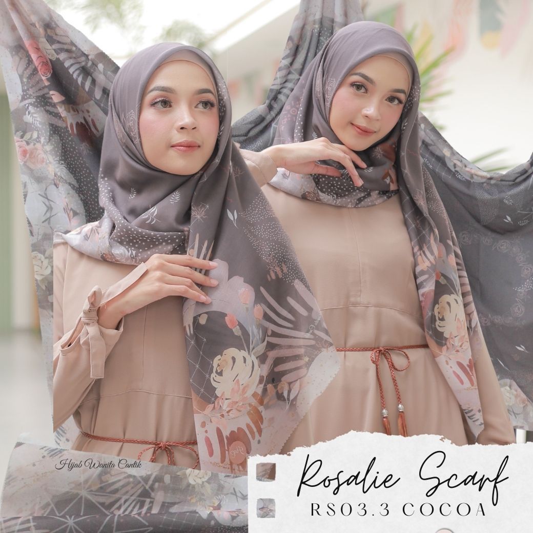 Segiempat Rosalie Scarf - RS03.3 Cocoa