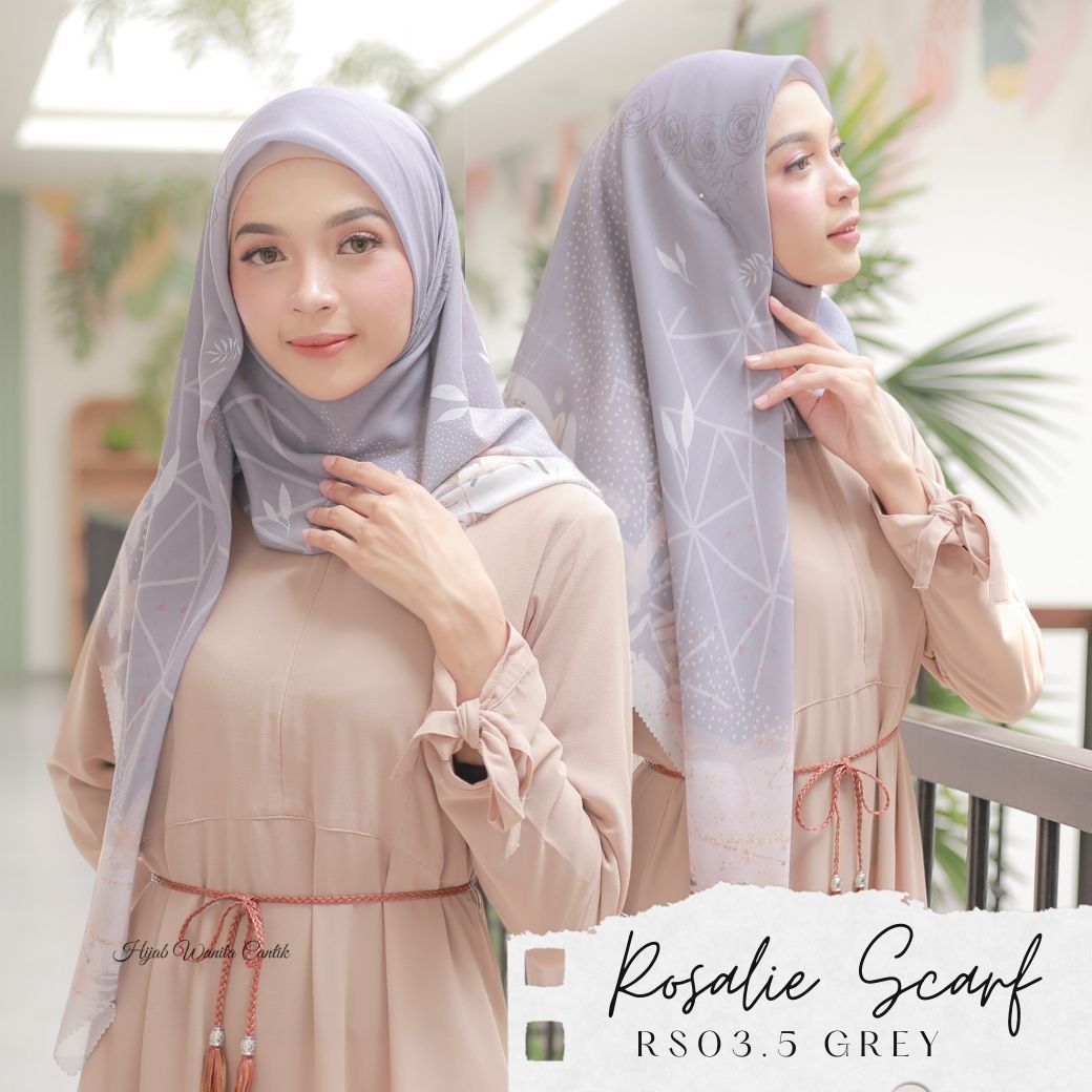 Segiempat Rosalie Scarf - RS03.5 Grey