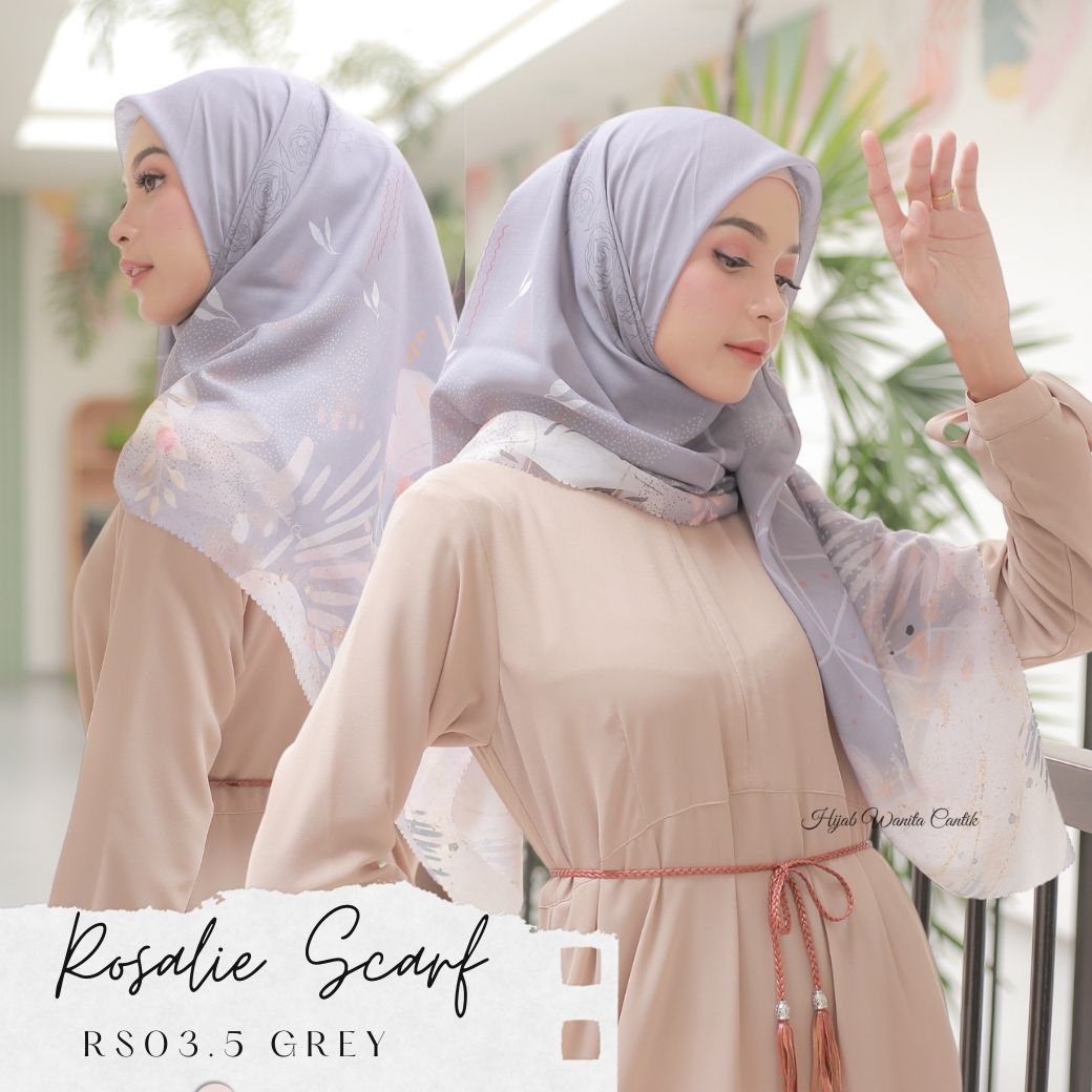 Segiempat Rosalie Scarf - RS03.5 Grey