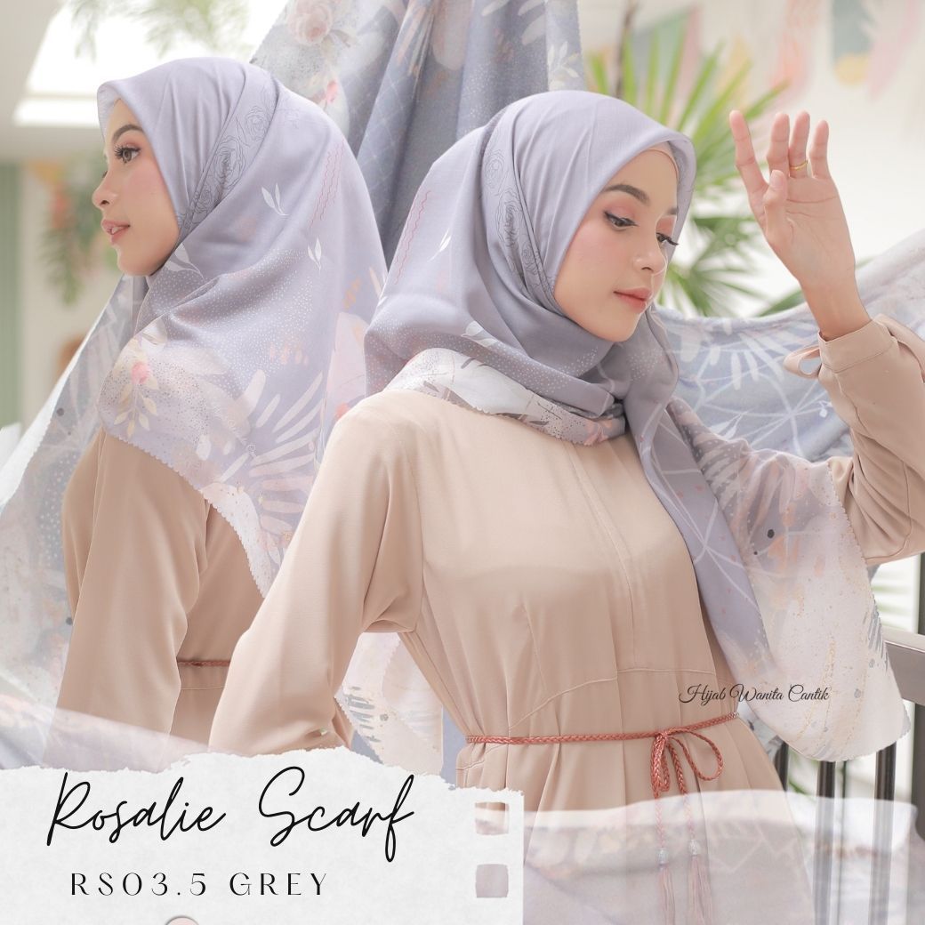 Segiempat Rosalie Scarf - RS03.5 Grey