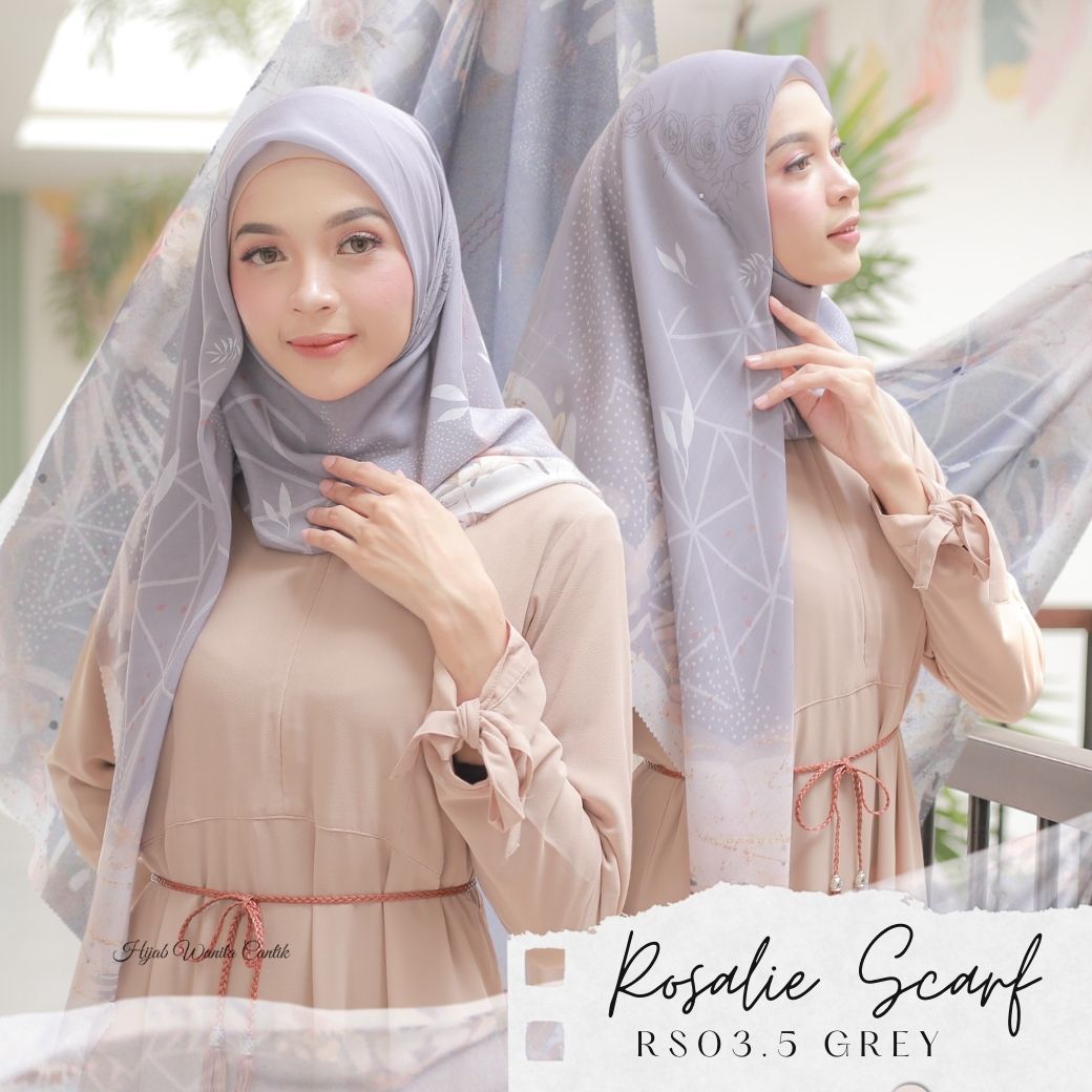 Segiempat Rosalie Scarf - RS03.5 Grey