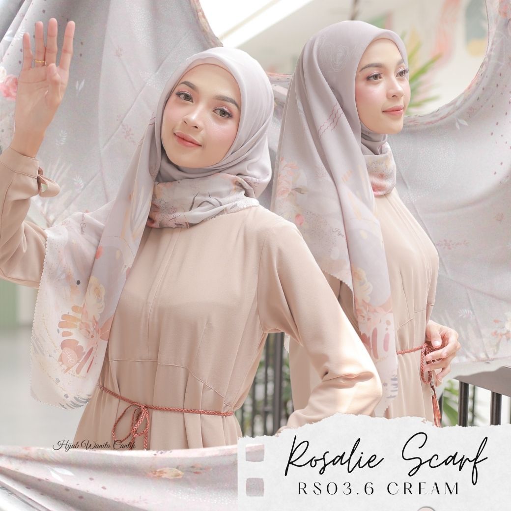 Segiempat Rosalie Scarf - RS03.6 Cream