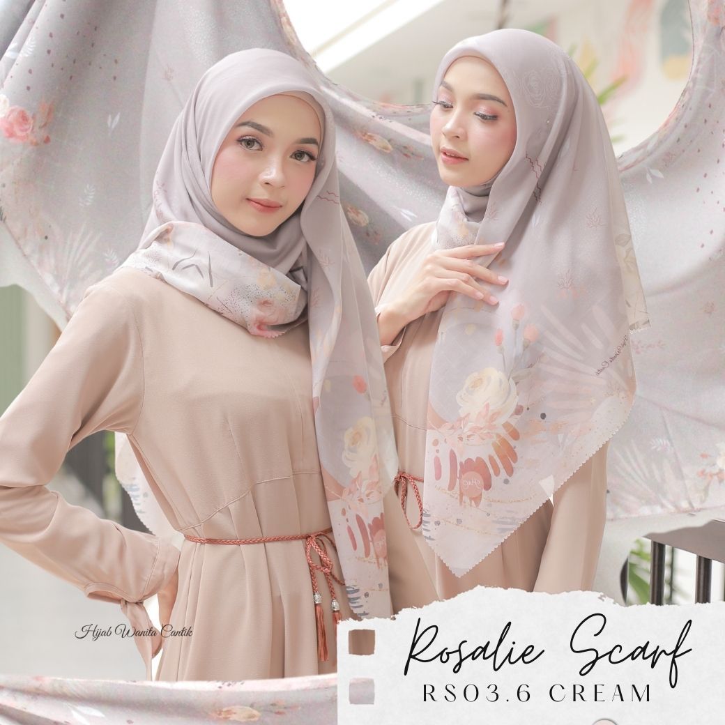 Segiempat Rosalie Scarf - RS03.6 Cream