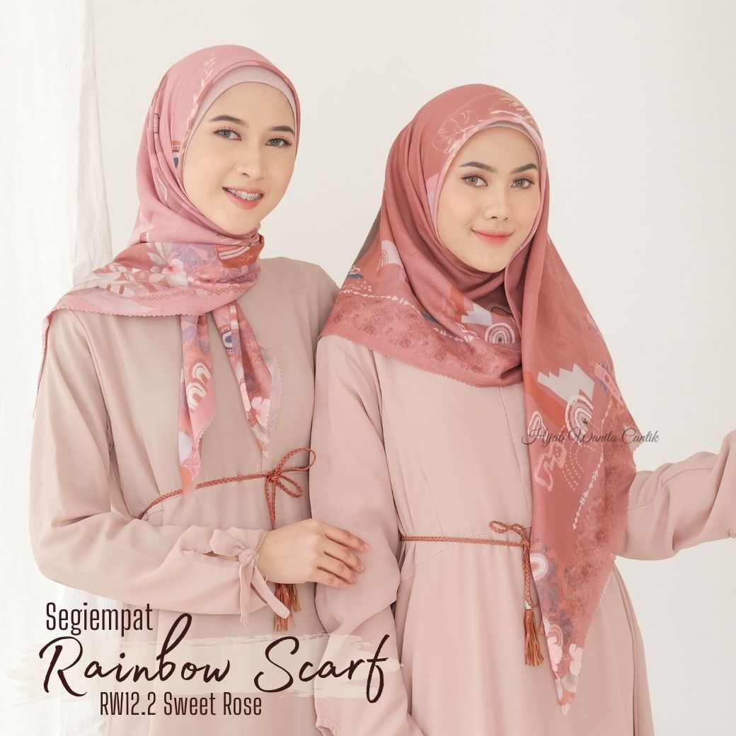 Segiempat Rainbow Scarf - RW12.2 Sweet Rose