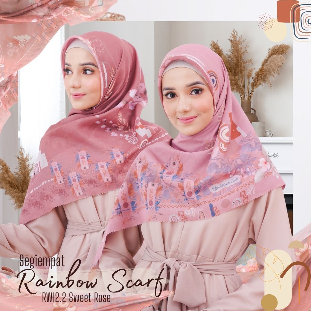 Segiempat Rainbow Scarf - RW12.2 Sweet Rose