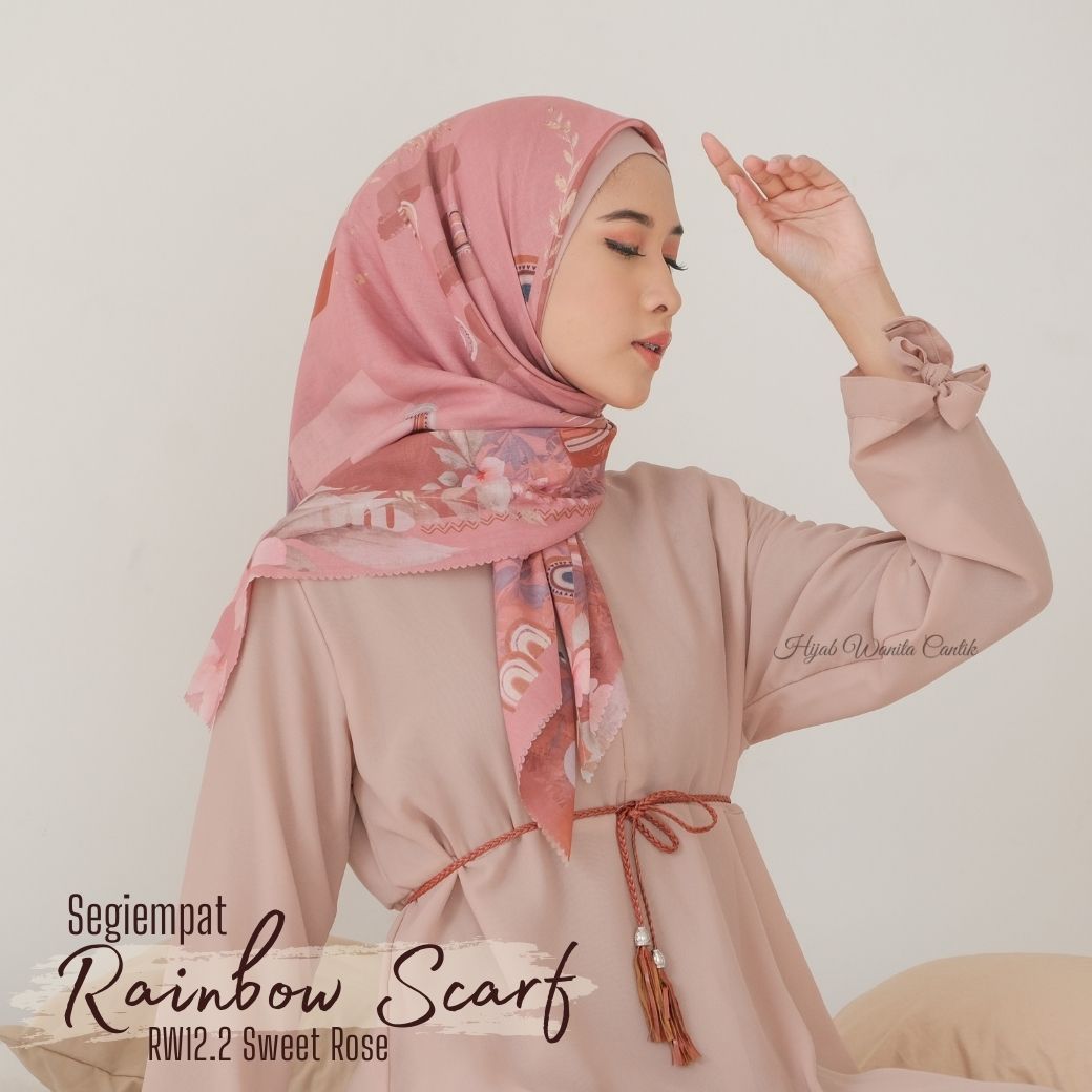 Segiempat Rainbow Scarf - RW12.2 Sweet Rose