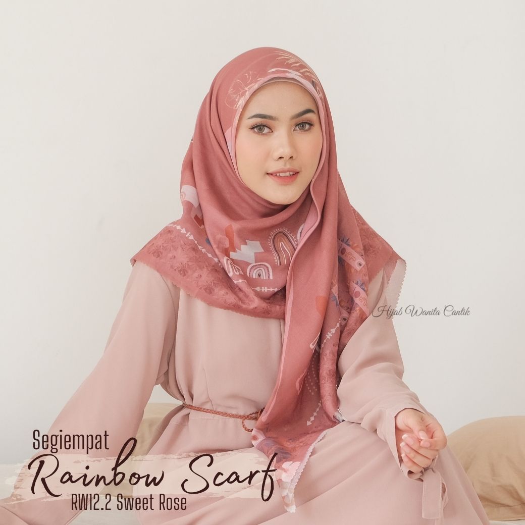 Segiempat Rainbow Scarf - RW12.2 Sweet Rose