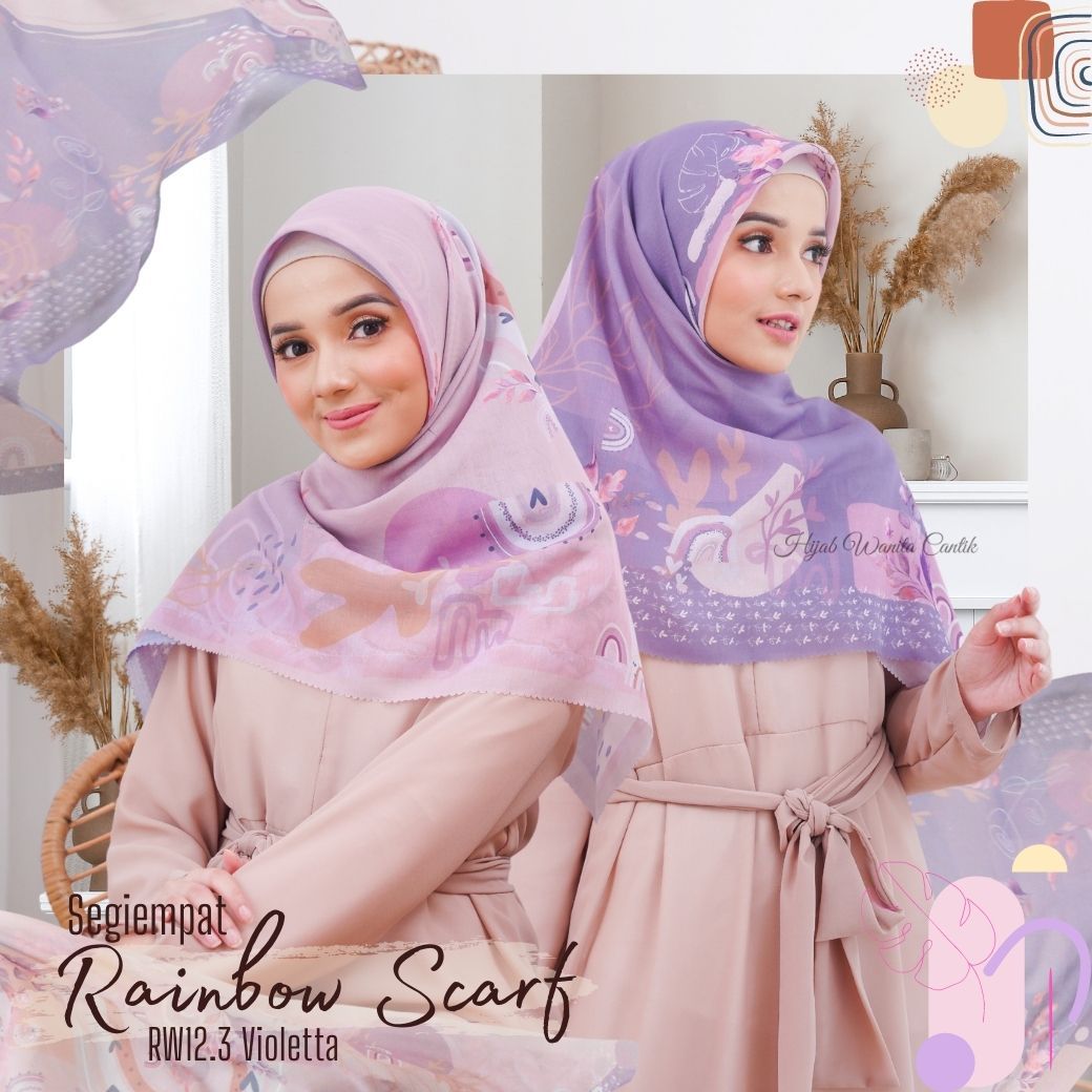 Segiempat Rainbow Scarf - RW12.3 Violetta