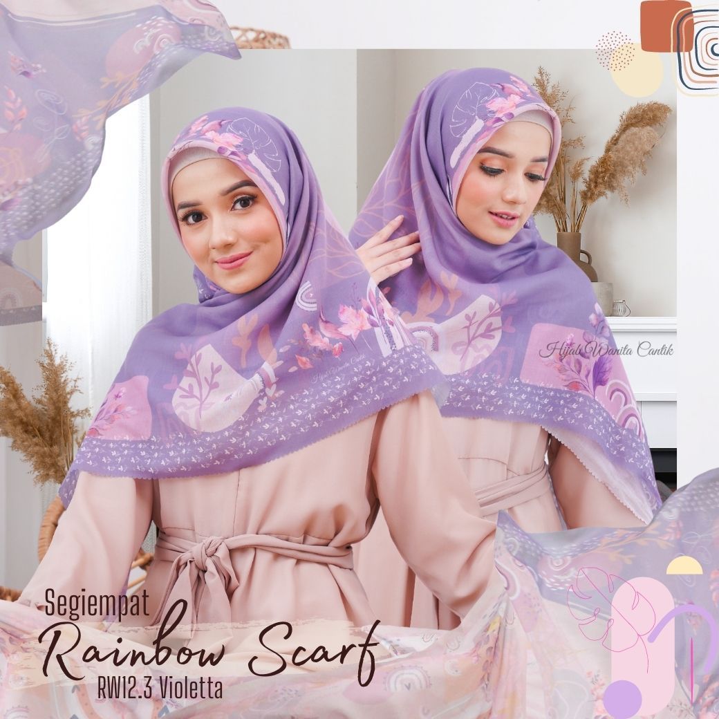 Segiempat Rainbow Scarf - RW12.3 Violetta