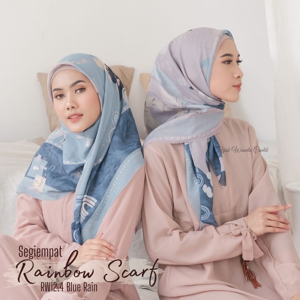 Segiempat Rainbow Scarf - RW12.4 Blue Rain