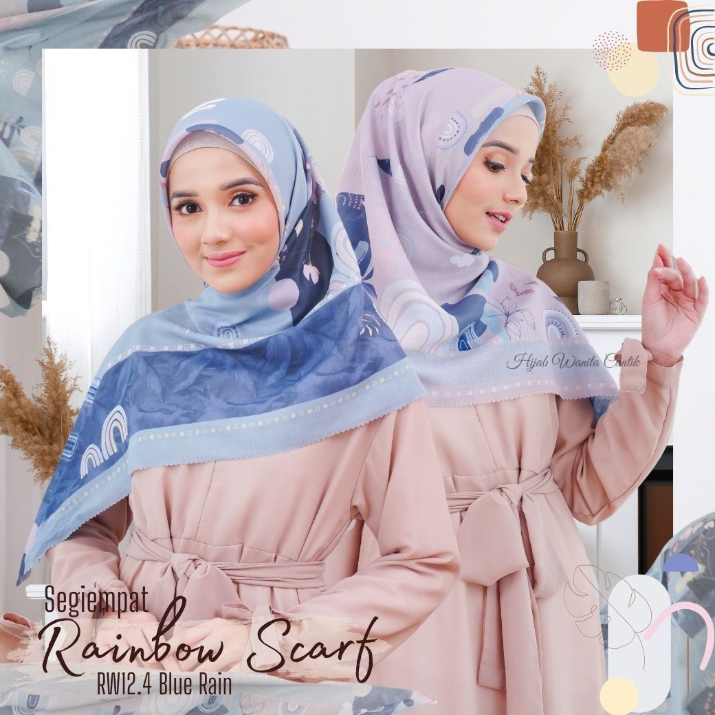 Segiempat Rainbow Scarf - RW12.4 Blue Rain